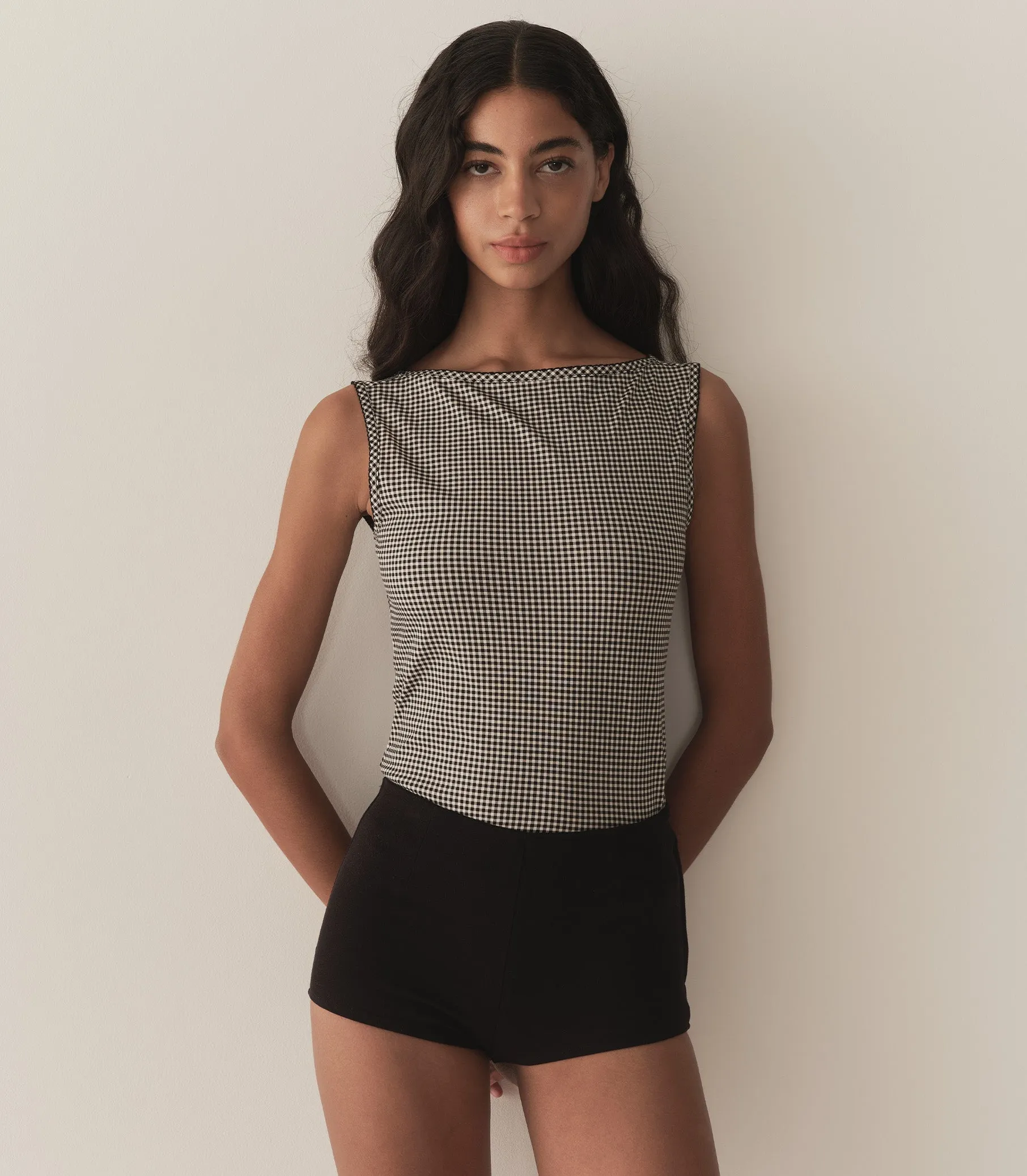 HMD -- IDA TANK -- NOIR LA MADDALENA GINGHAM sold by Doen