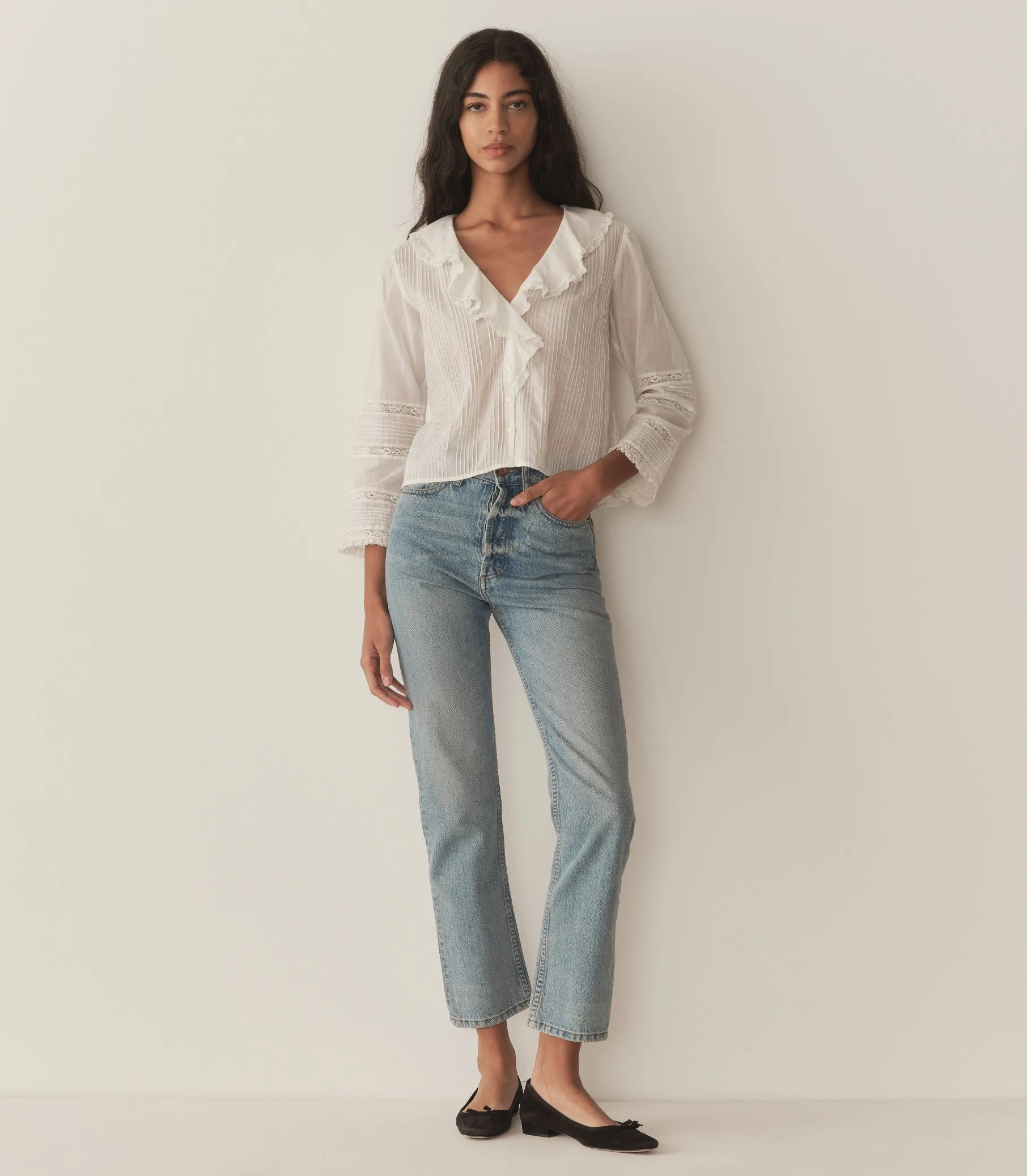 HMD -- HUGUETTE TOP -- SALT sold by Doen product image thumbnail 3