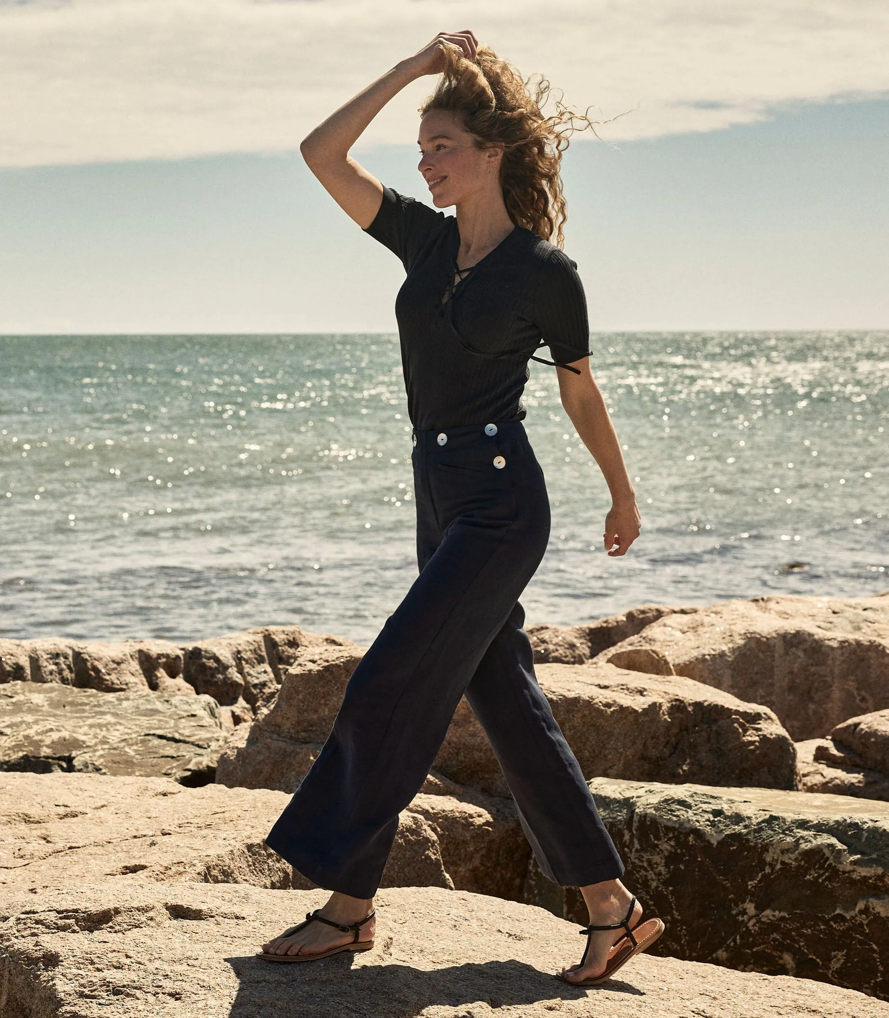 HMD -- GLENNE PANT -- NAVY sold by Doen product image thumbnail 2