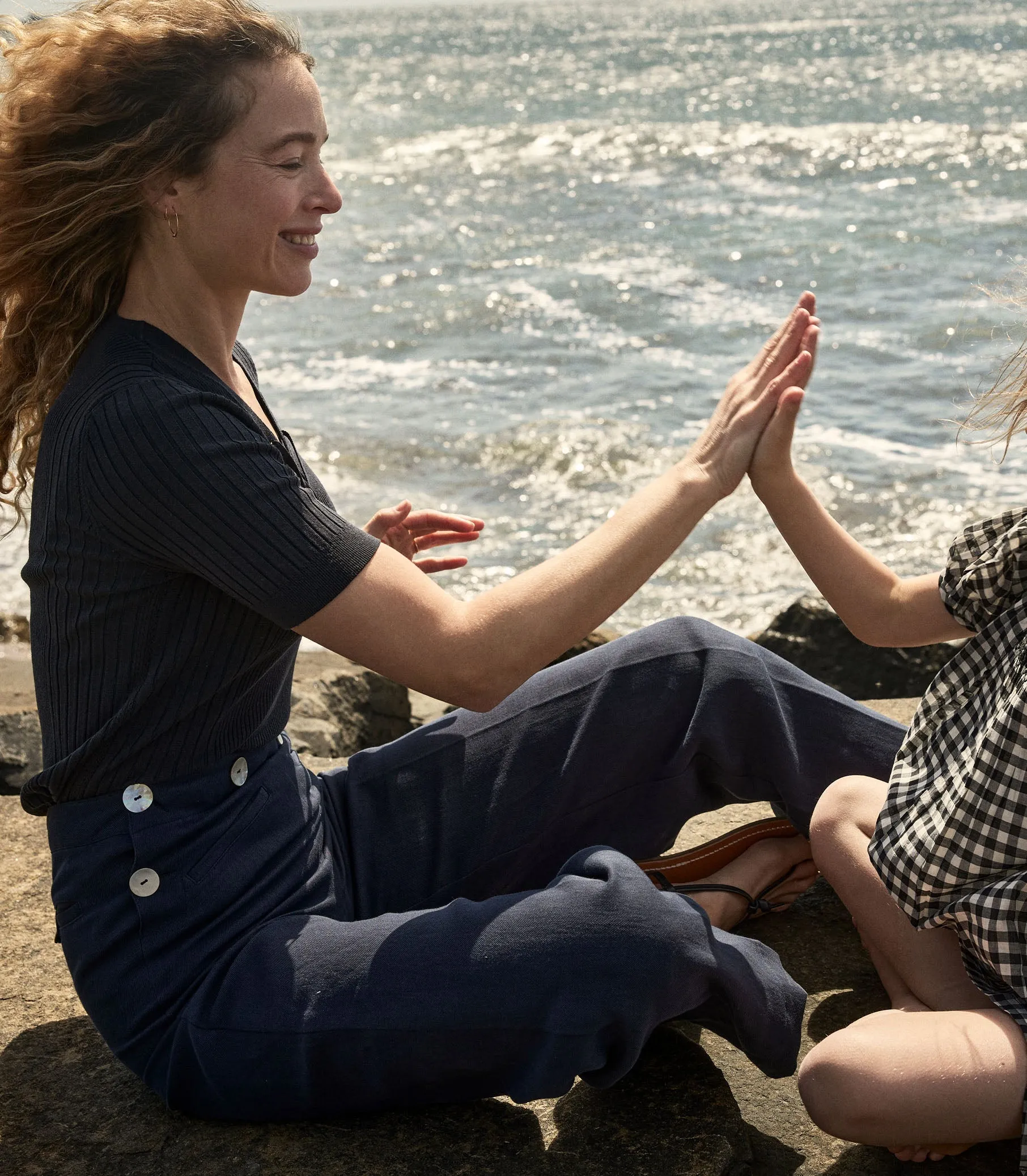 HMD -- GLENNE PANT -- NAVY sold by Doen product image thumbnail 3