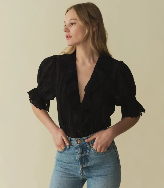 HMD -- HENRI TOP -- BLACK EYELET made by Doen