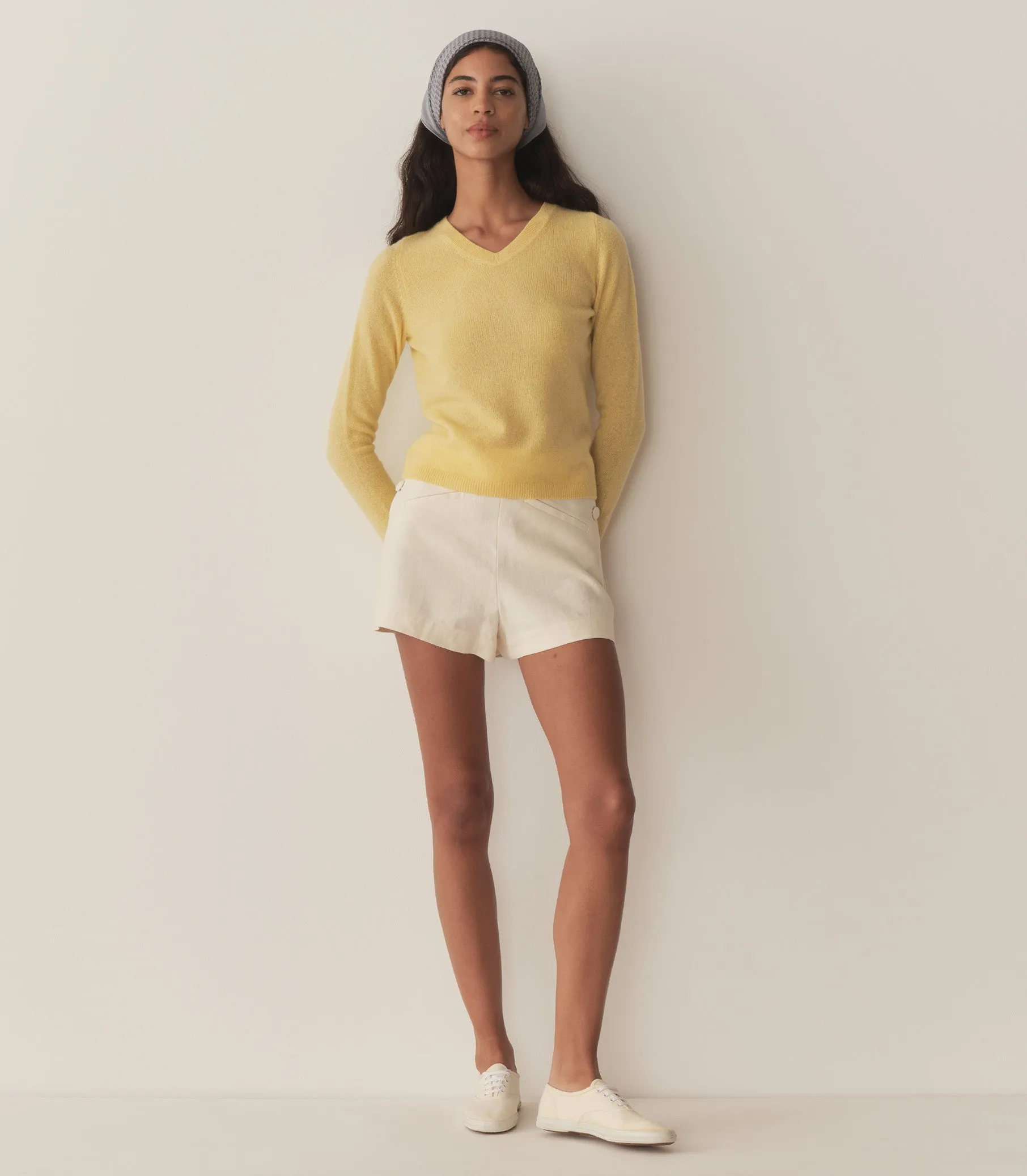 HMD -- GARANCE CASHMERE SWEATER -- LEMON CHIFFON sold by Doen product image thumbnail 3