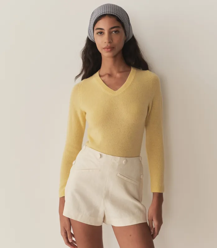 HMD -- GARANCE CASHMERE SWEATER -- LEMON CHIFFON made by Doen