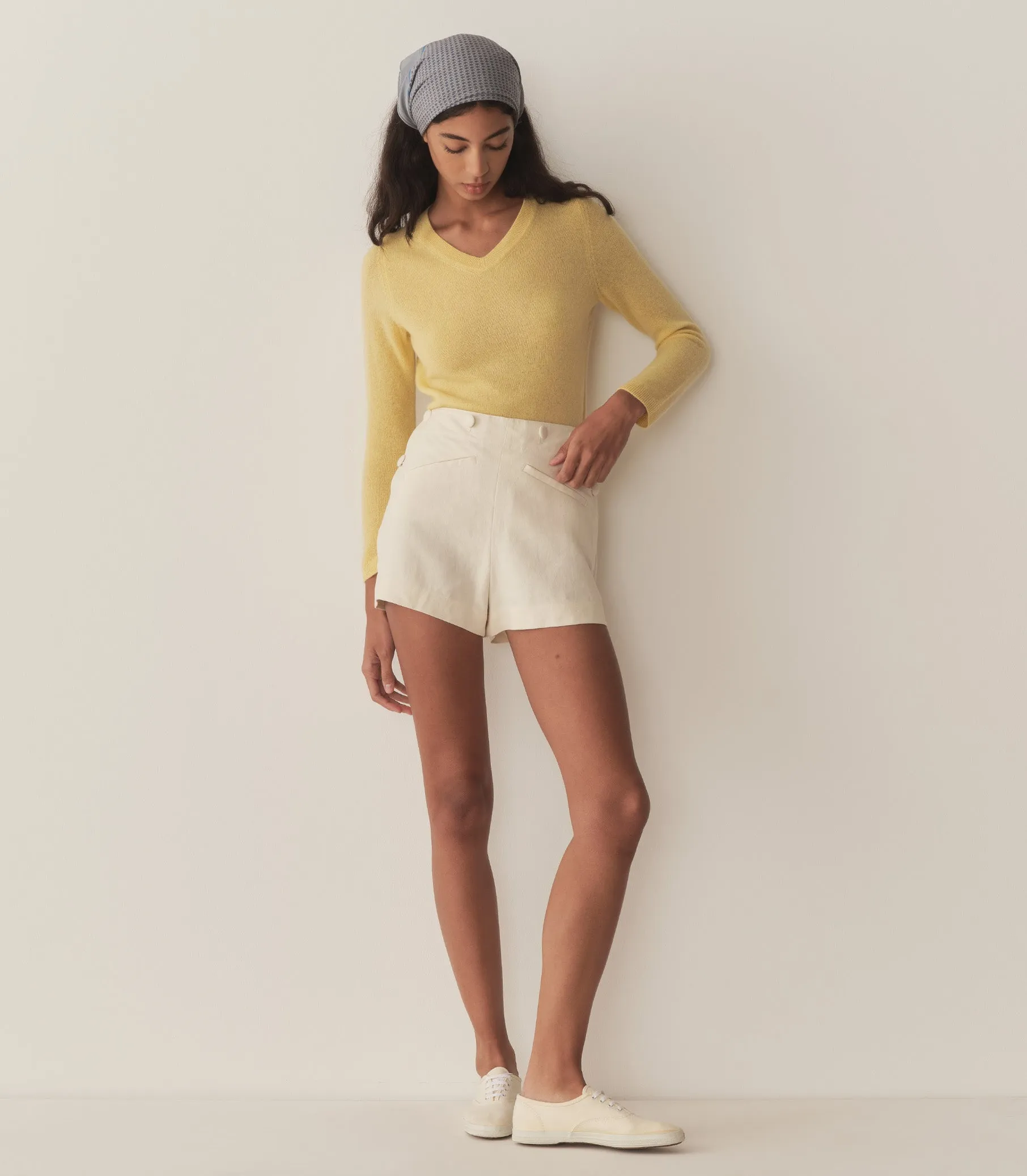 HMD -- GARANCE CASHMERE SWEATER -- LEMON CHIFFON sold by Doen product image thumbnail 2