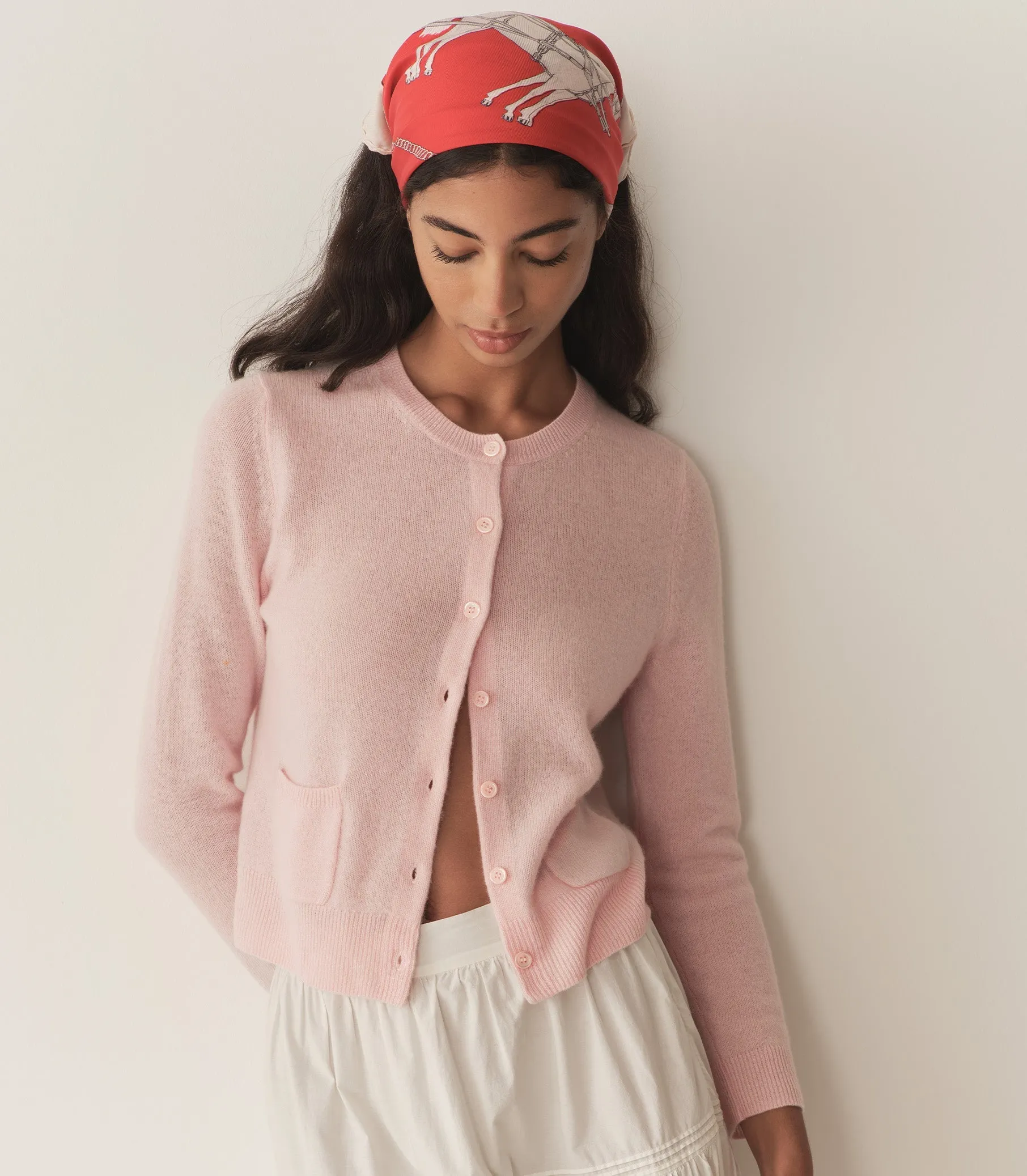 HMD -- FREYA CASHMERE CARDIGAN -- ROSEWATER sold by Doen product image thumbnail 3