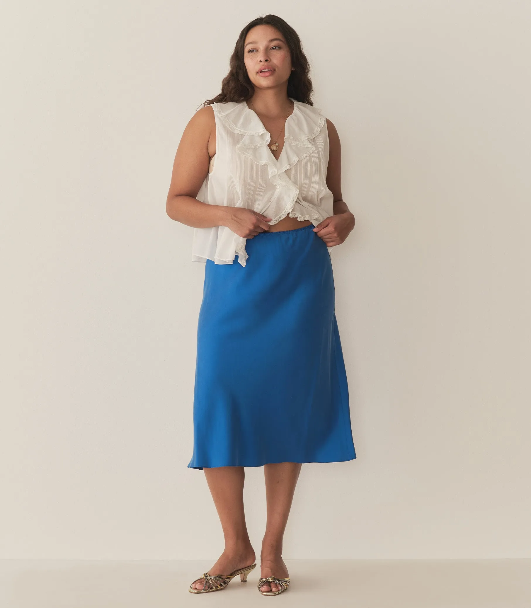 HMD -- ELOWENA SKIRT -- BLUE TOURMALINE sold by Doen