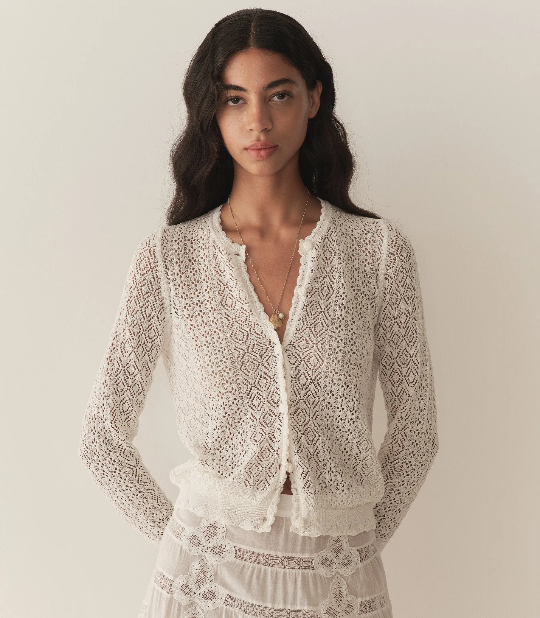 HMD -- DIANE CARDIGAN -- IVORY sold by Doen