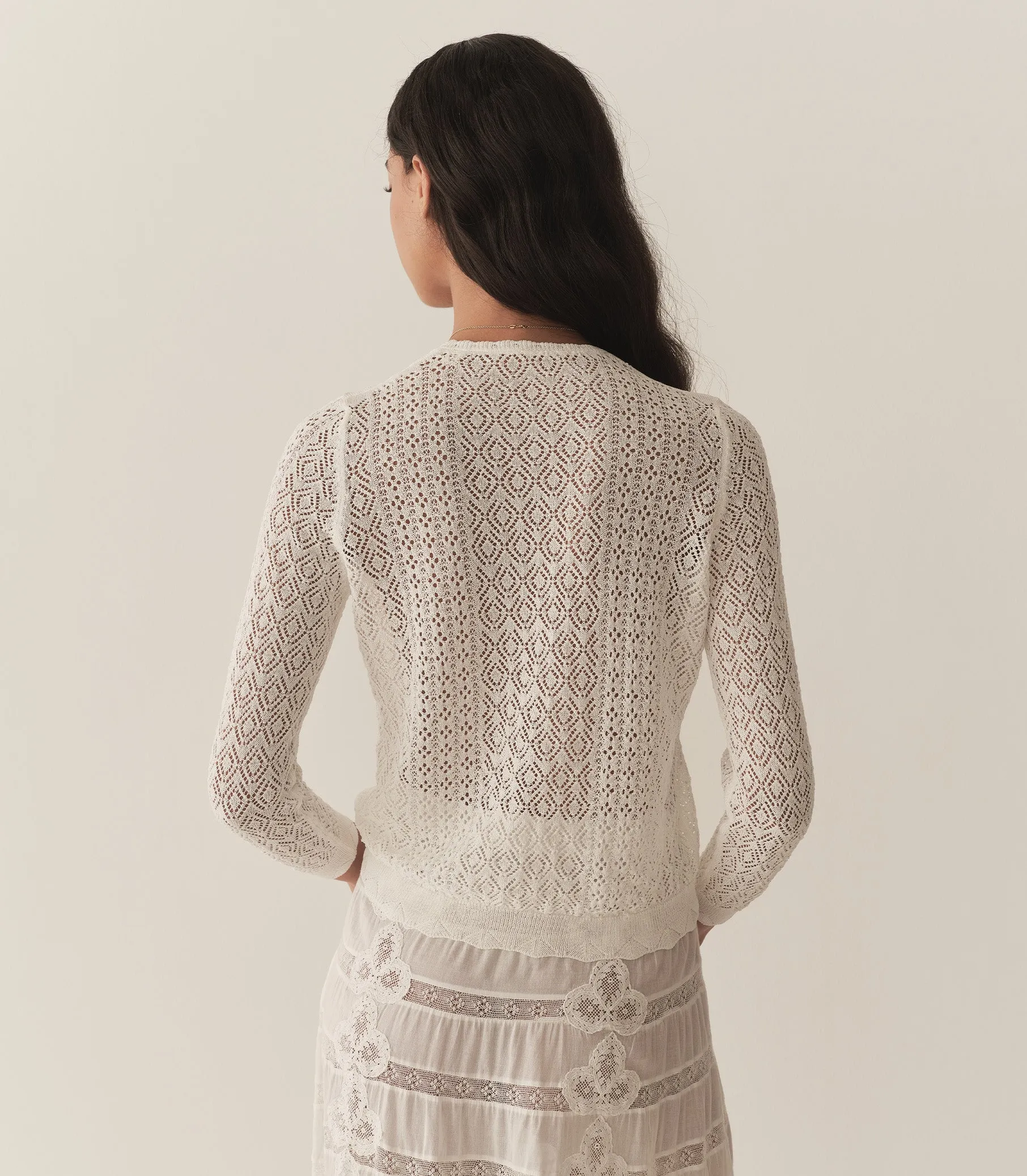 HMD -- DIANE CARDIGAN -- IVORY sold by Doen product image thumbnail 3