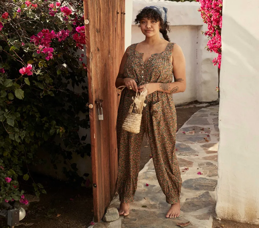 HMD -- ELIZA JUMPSUIT -- YELLOW LAUREL CANYON ROSE made by Doen