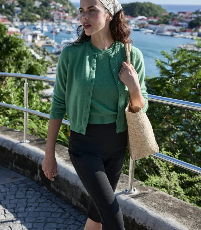 HMD -- CLAUDINE CARDIGAN -- LIGHT KELLY GREEN made by Doen