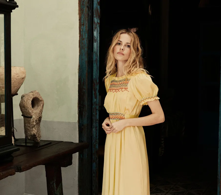 HMD -- CASTALIA DRESS -- SUNFADED YELLOW made by Doen