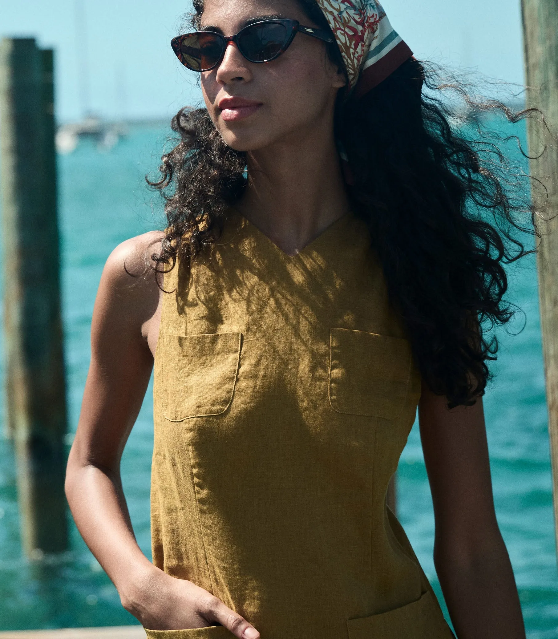 HMD -- BENNETTE DRESS -- GOLDEN OLIVE sold by Doen product image thumbnail 4