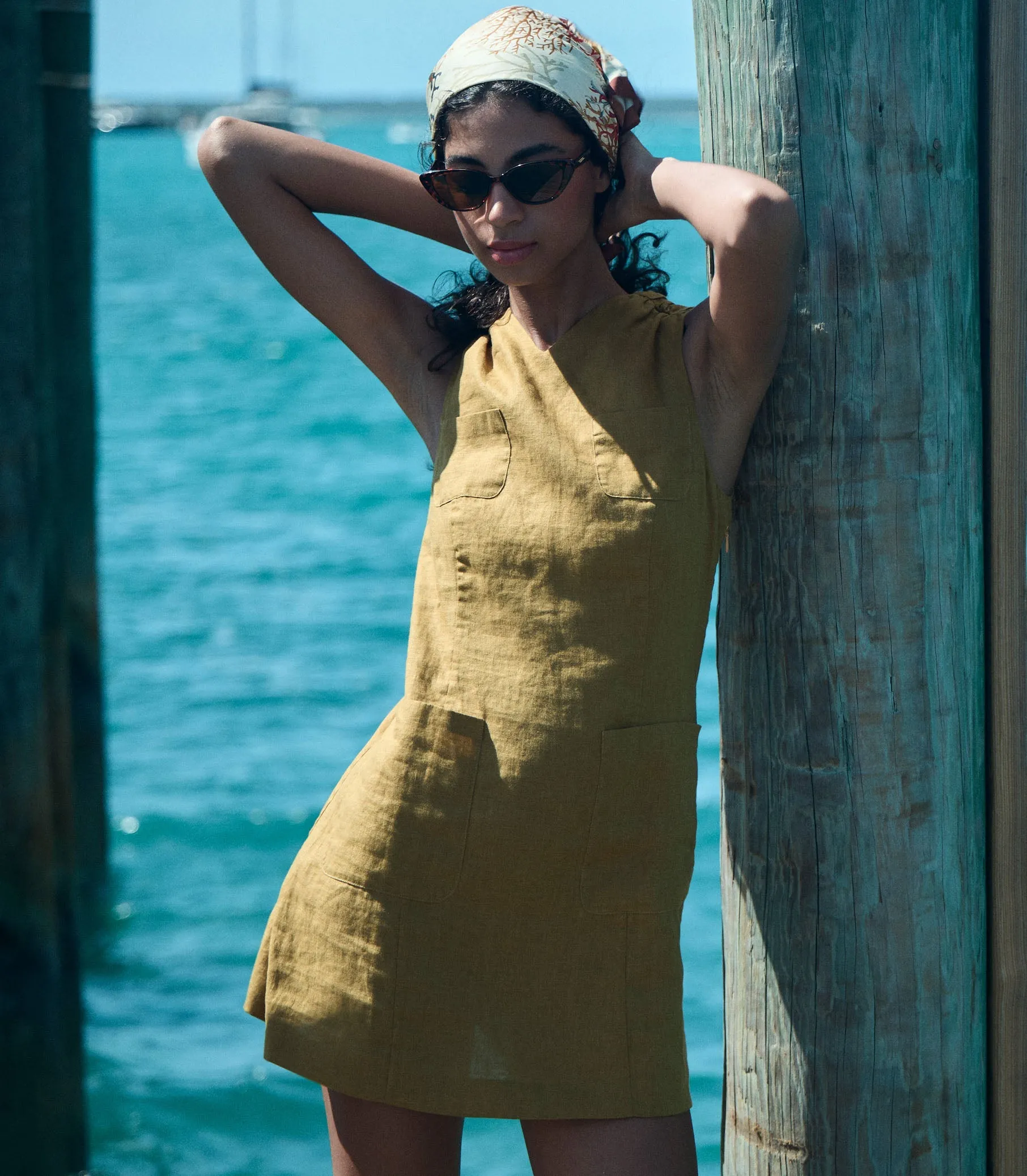 HMD -- BENNETTE DRESS -- GOLDEN OLIVE sold by Doen product image thumbnail 3