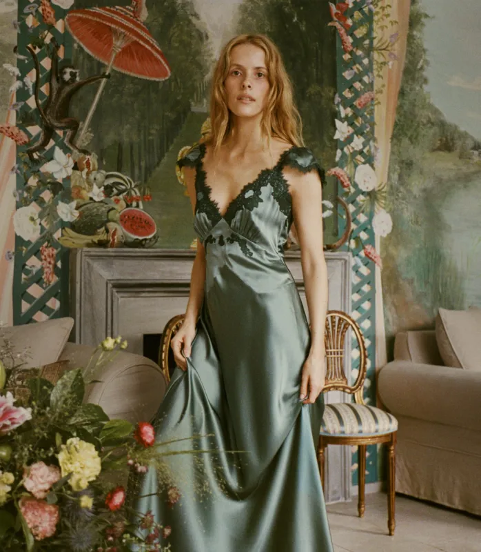 FIONA DRESS -- DULAC GREEN made by Doen