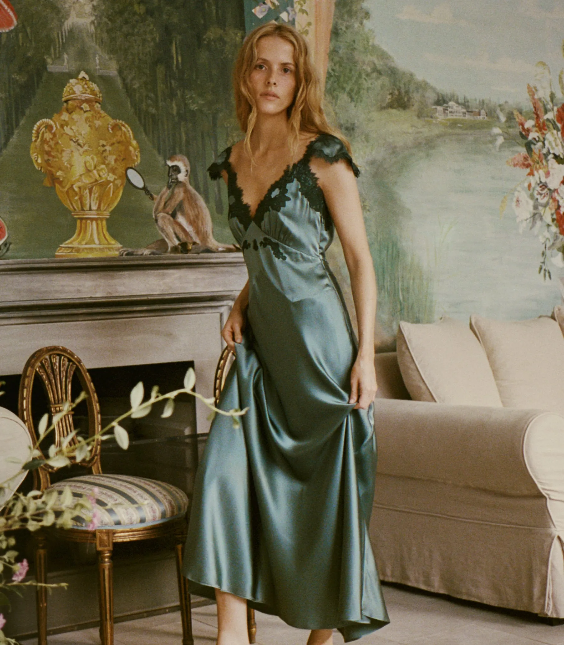 FIONA DRESS -- DULAC GREEN sold by Doen product image thumbnail 5