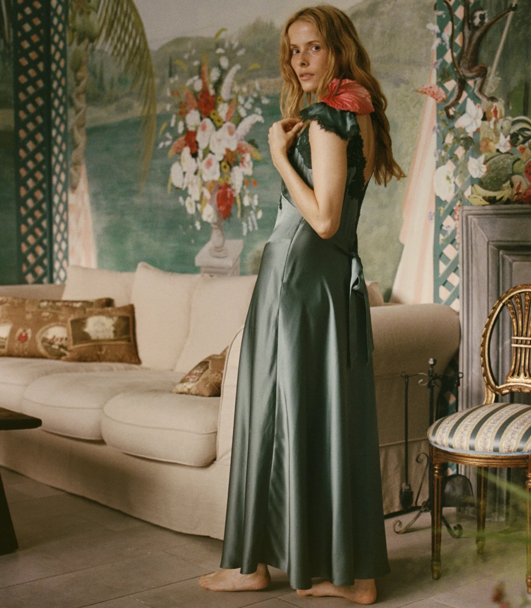 FIONA DRESS -- DULAC GREEN sold by Doen product image thumbnail 3
