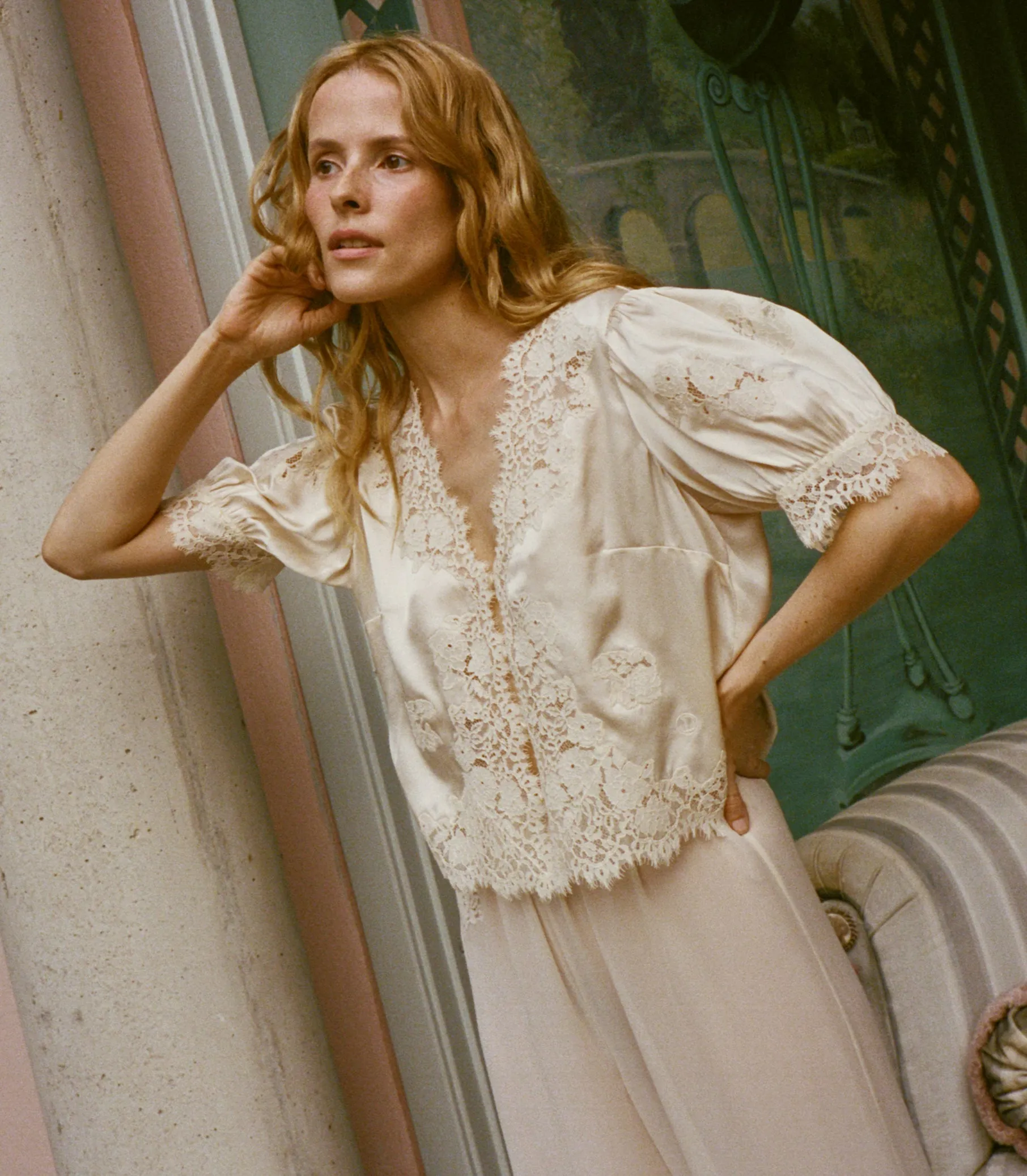 IDELLA SILK SATIN TOP -- CANDLELIGHT sold by Doen