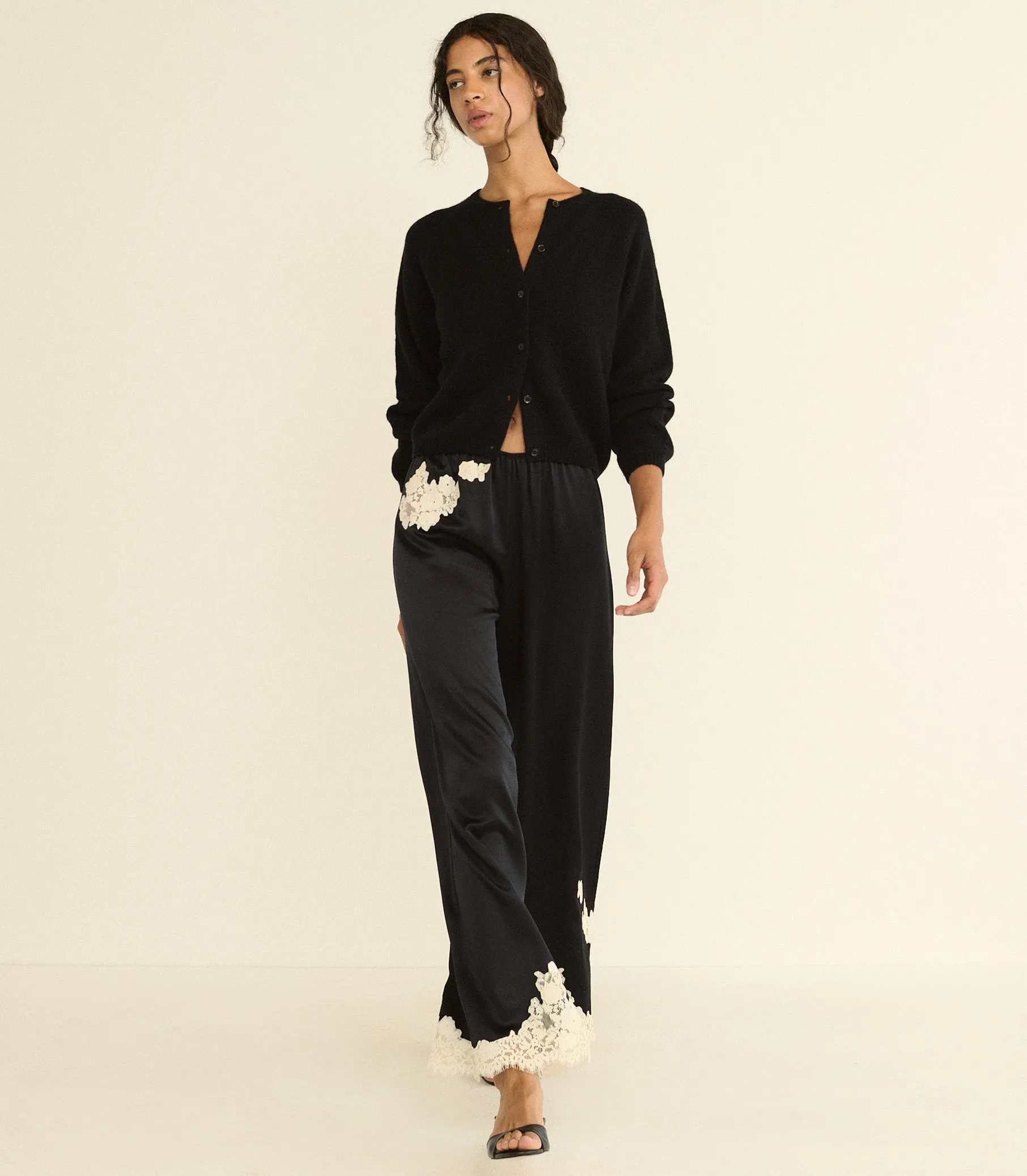 LAVON PANT -- BLACK WITH CANDLELIGHT LACE sold by Doen product image thumbnail 3