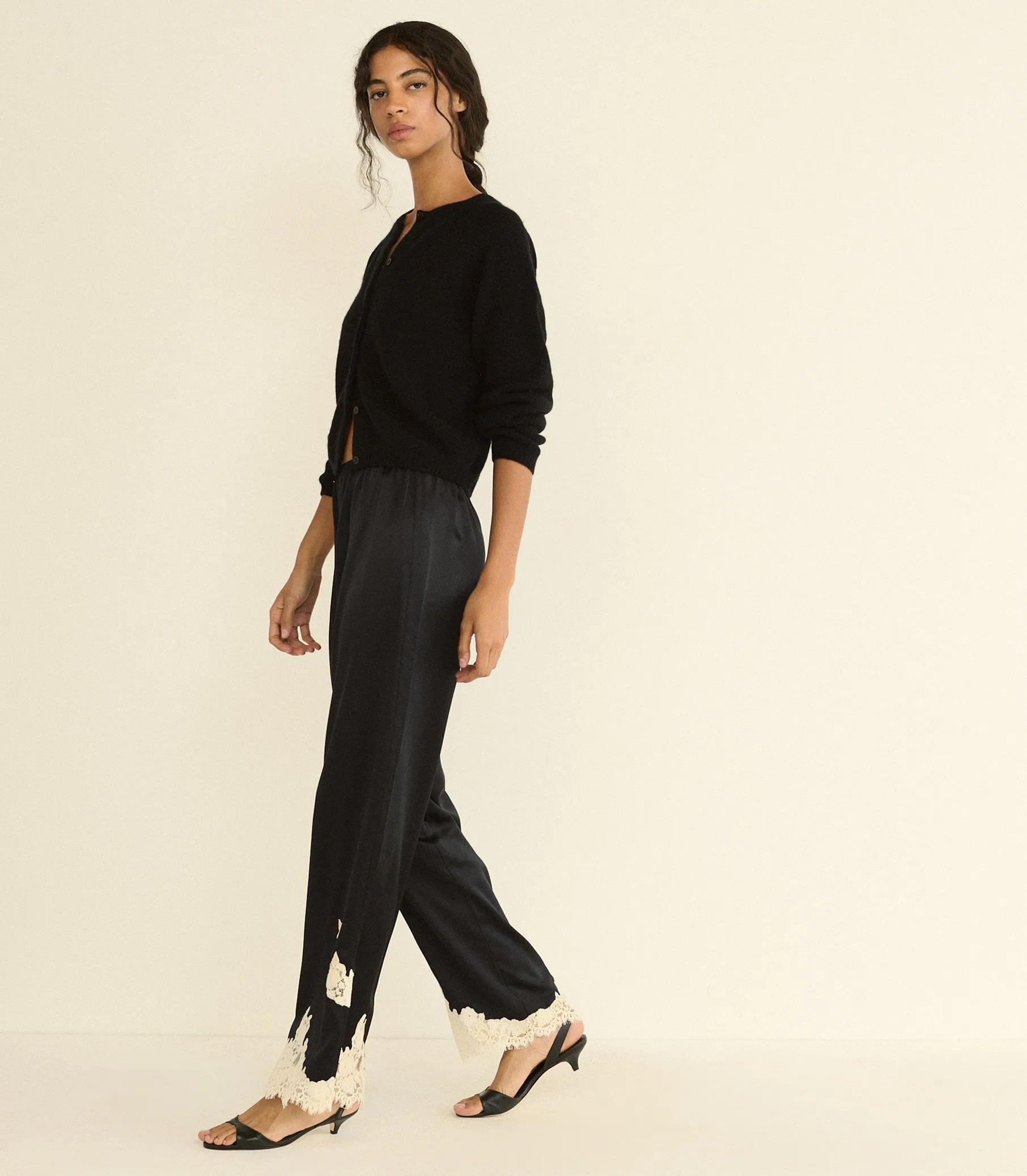LAVON PANT -- BLACK WITH CANDLELIGHT LACE sold by Doen product image thumbnail 4