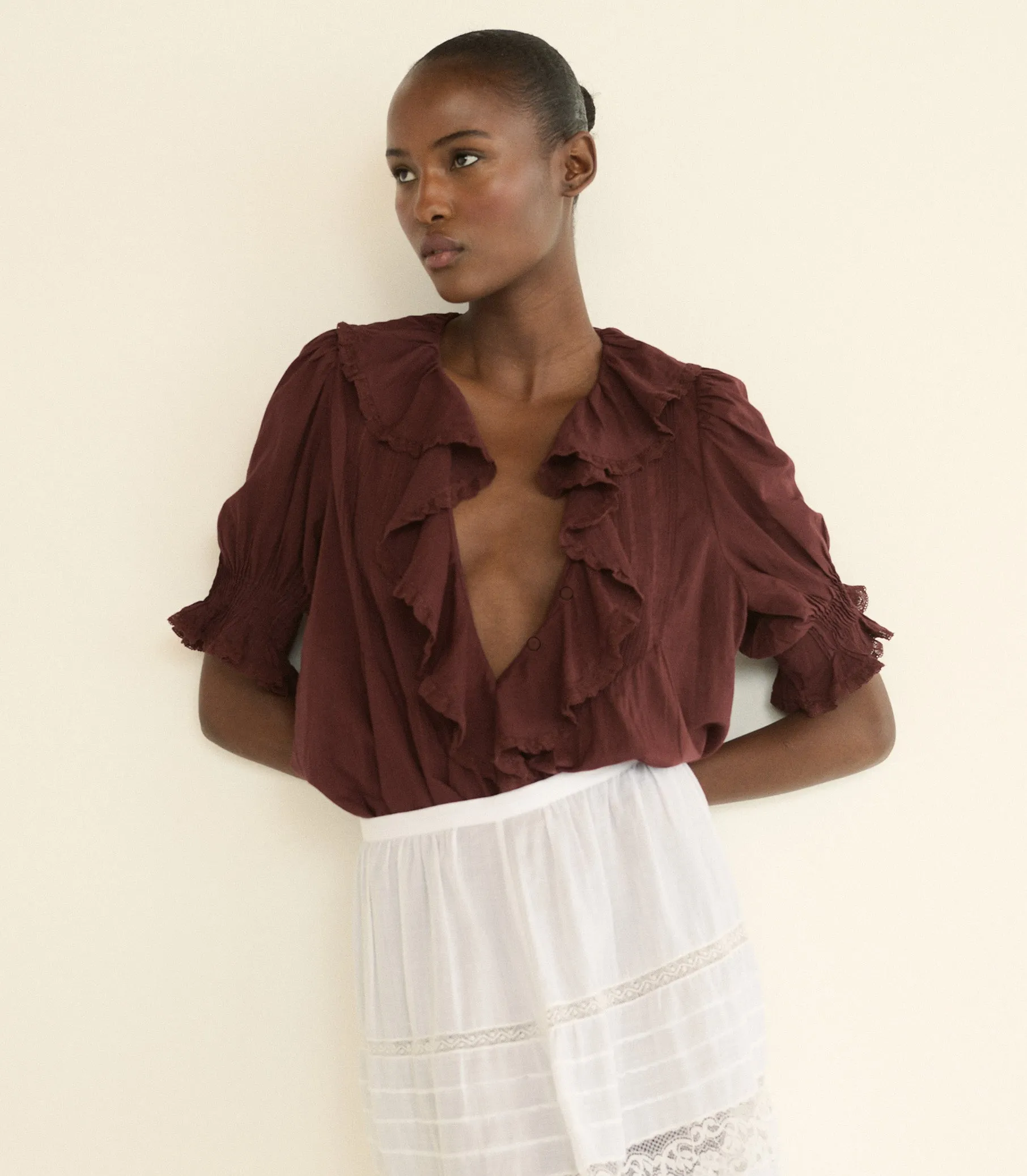 HENRI TOP -- DAHLIA sold by Doen