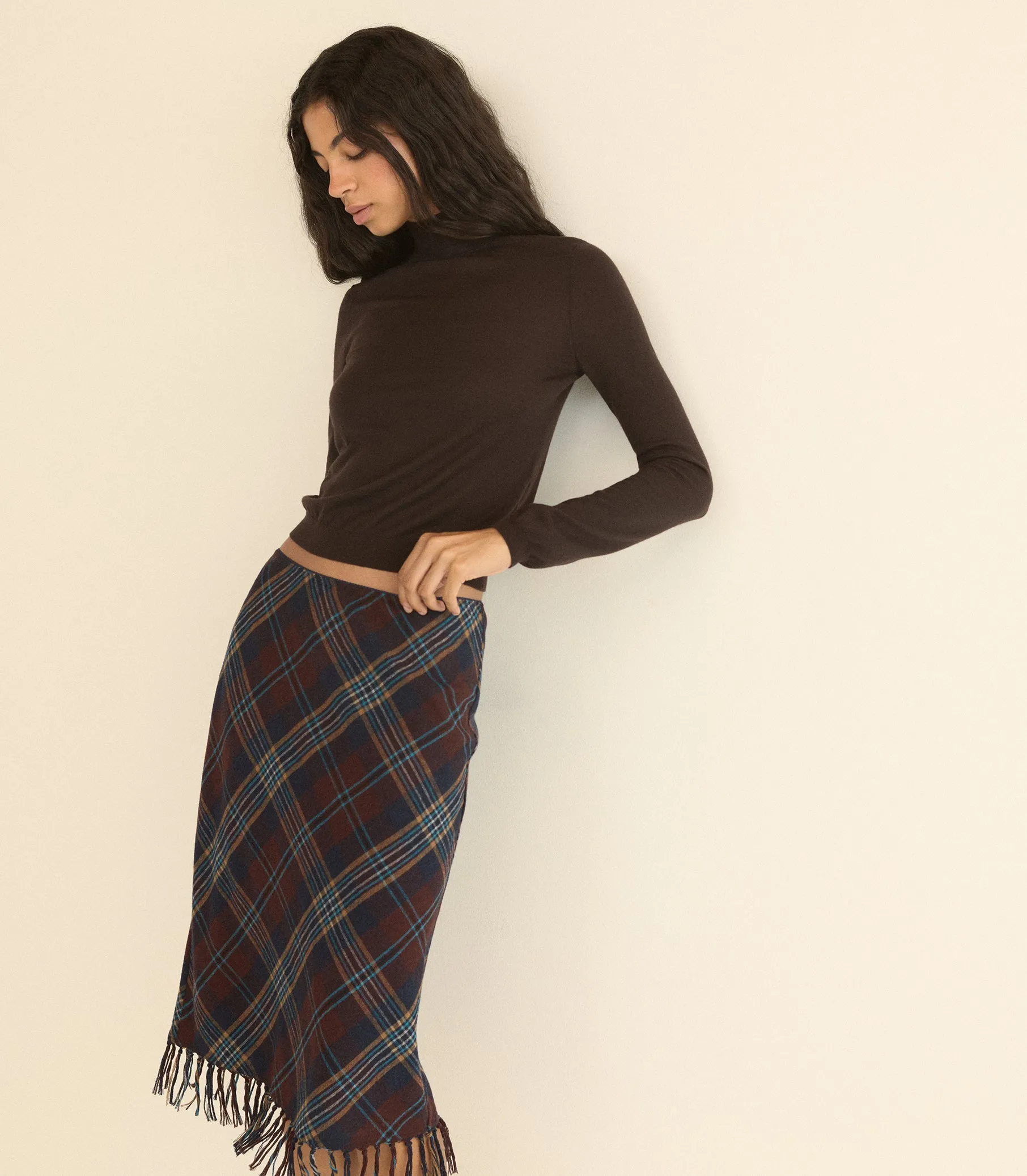 ELOWETTE KNOTTED FRINGE SKIRT -- WILLOUGHBY PLAID sold by Doen product image thumbnail 3