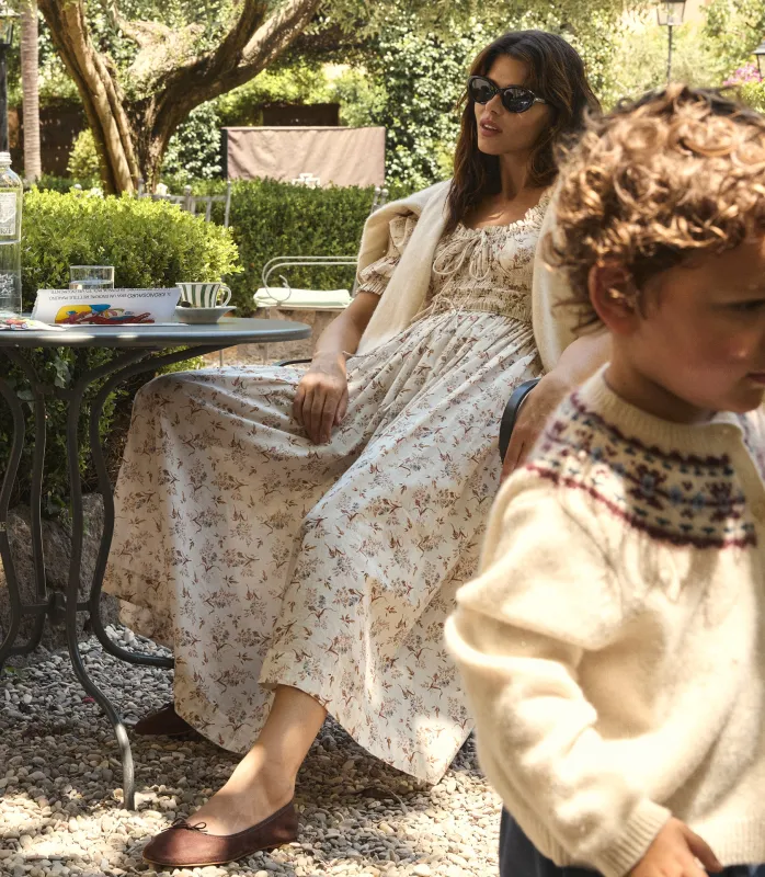 ISCHIA DRESS -- CRÈME WINDSWEPT MEADOW made by Doen