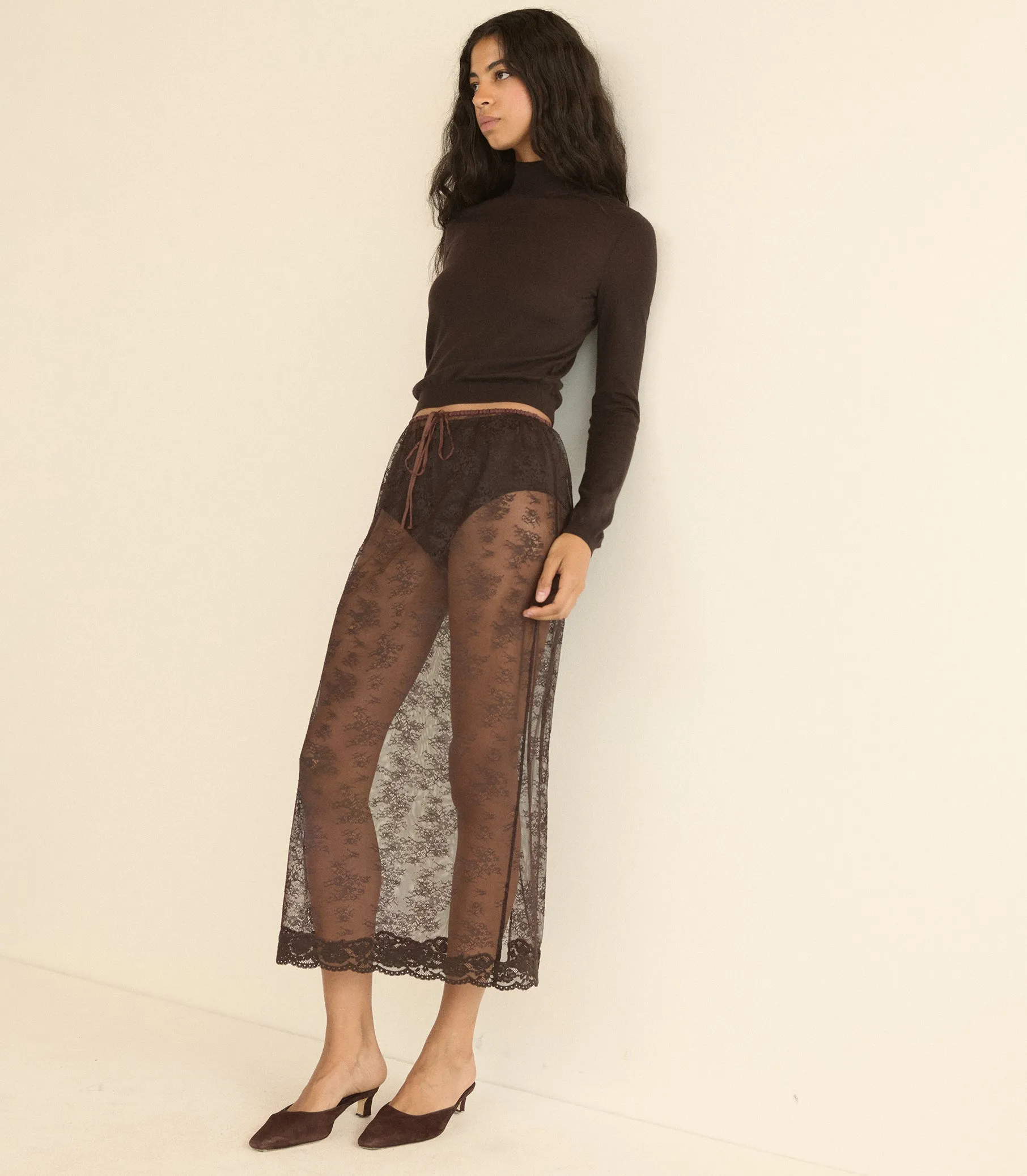 LONI LACE SKIRT SET -- EQUESTRIAN BROWN sold by Doen product image thumbnail 4