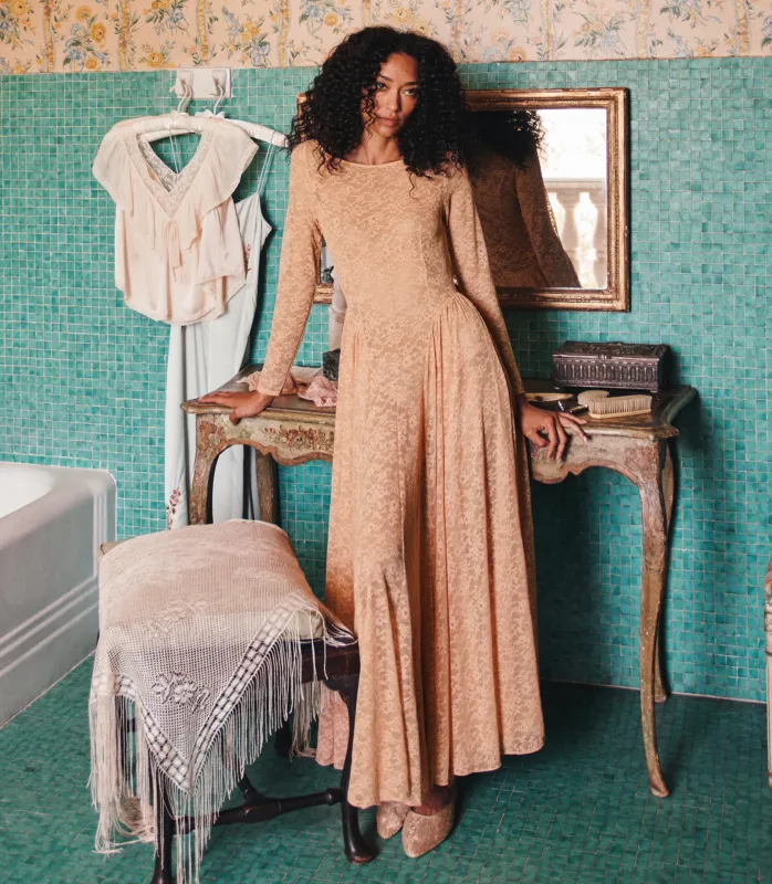 WILHELMINE DRESS -- TOASTED ALMOND made by Doen
