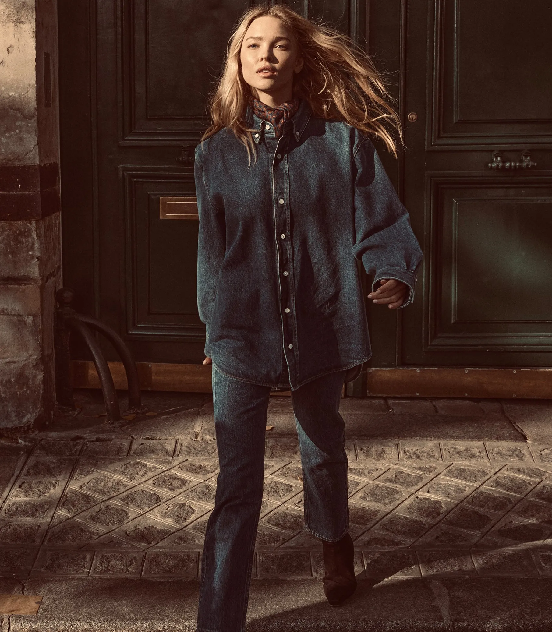 BACALL SHIRT -- ROUSSILLON MID WASH sold by Doen product image thumbnail 3