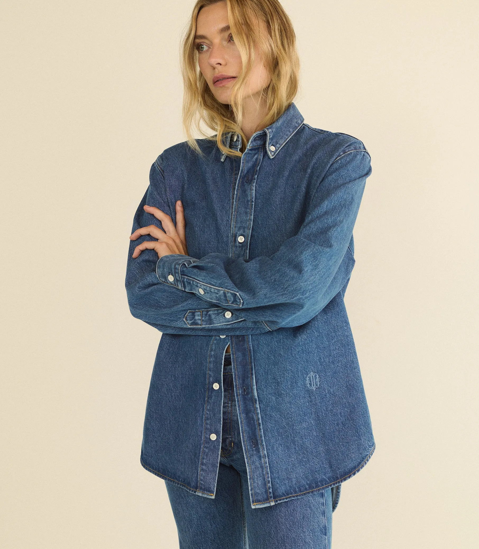BACALL SHIRT -- ROUSSILLON MID WASH sold by Doen product image thumbnail 5