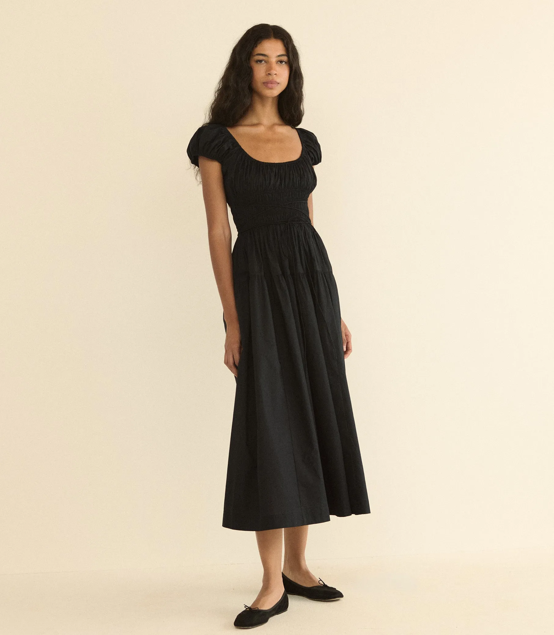 QUINELLE DRESS -- BLACK sold by Doen