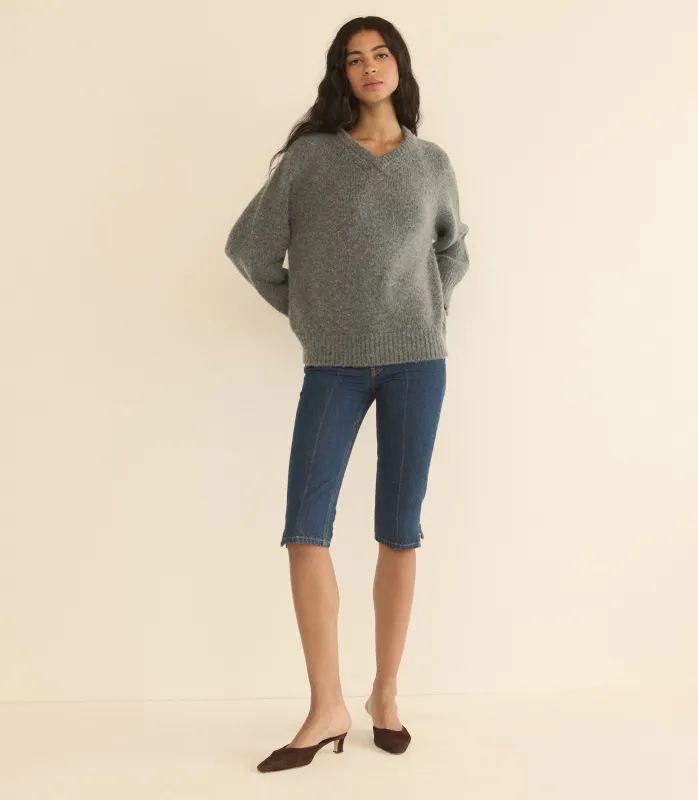 MERIT SWEATER -- CHARCOAL MELANGE made by Doen
