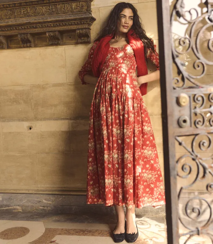 HMD -- SERAPHINA DRESS -- ROSSO LANTANA FLORAL made by Doen