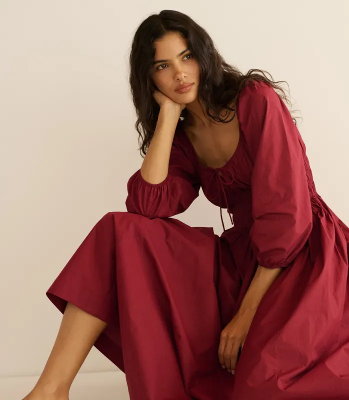 HMD -- QUINTESSA DRESS -- DEEP CRIMSON made by Doen