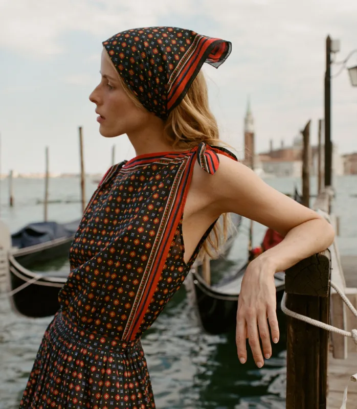 HMD -- PETIT PENNY BANDANA -- NOIR MONTMARTRE FOULARD made by Doen
