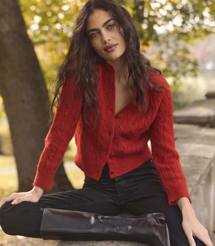HMD -- PENROSE CARDIGAN -- CERISE made by Doen