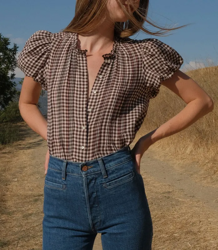 HMD -- MILLIE TOP -- DELPHINE PLAID made by Doen