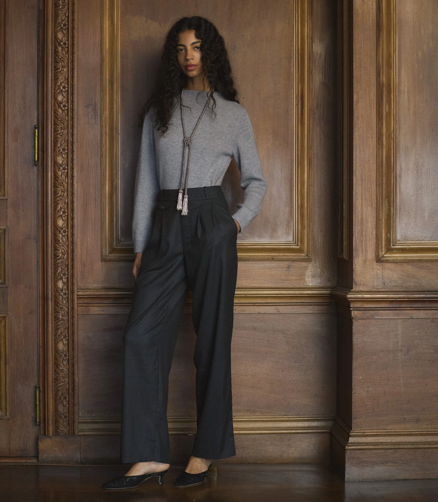 HMD -- MAIRE CASHMERE SWEATER -- CLOUD GREY sold by Doen product image thumbnail 4