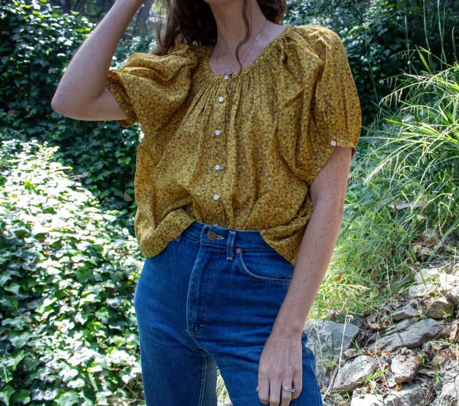 HMD -- JUNE TOP -- SUNSOAKED FOOTHILLS FLORAL made by Doen