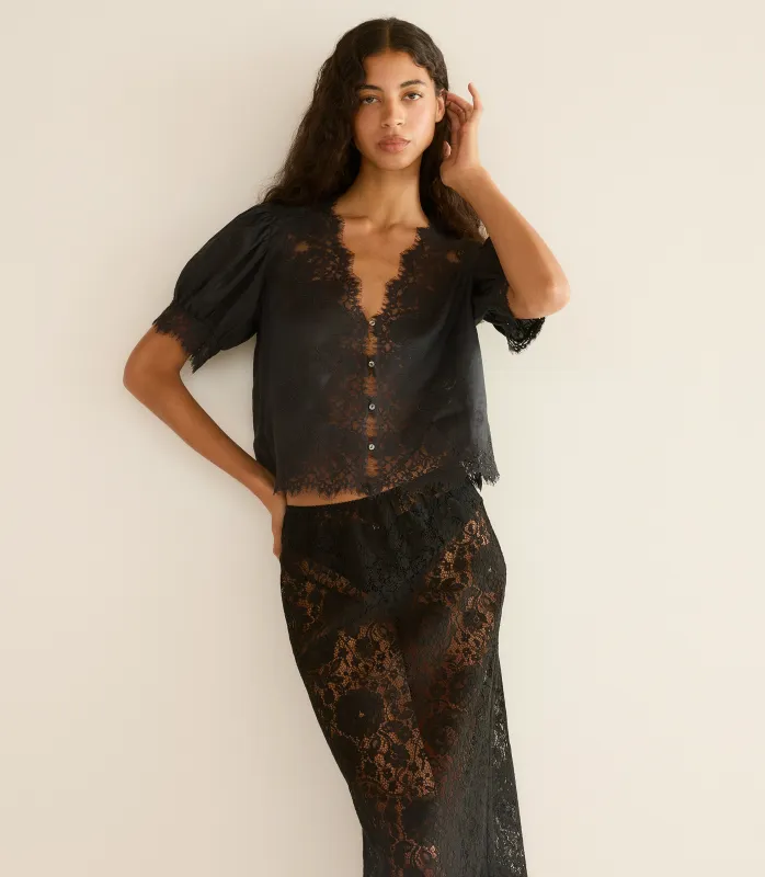 HMD -- IDELLA TOP -- BLACK made by Doen