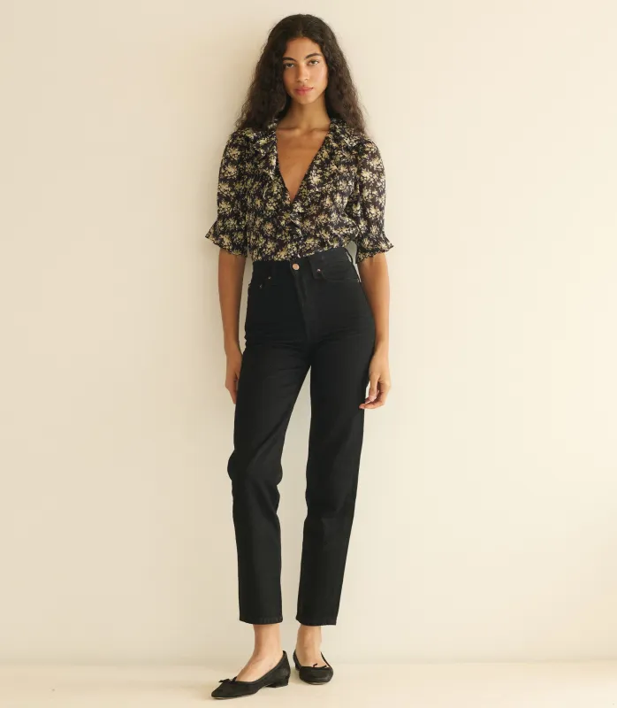 HMD -- HENRI TOP -- NOIR ROSIER FLORAL made by Doen