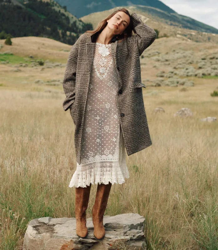 HMD -- DOVER COAT -- LASCELLE HOUNDSTOOTH CHECK made by Doen