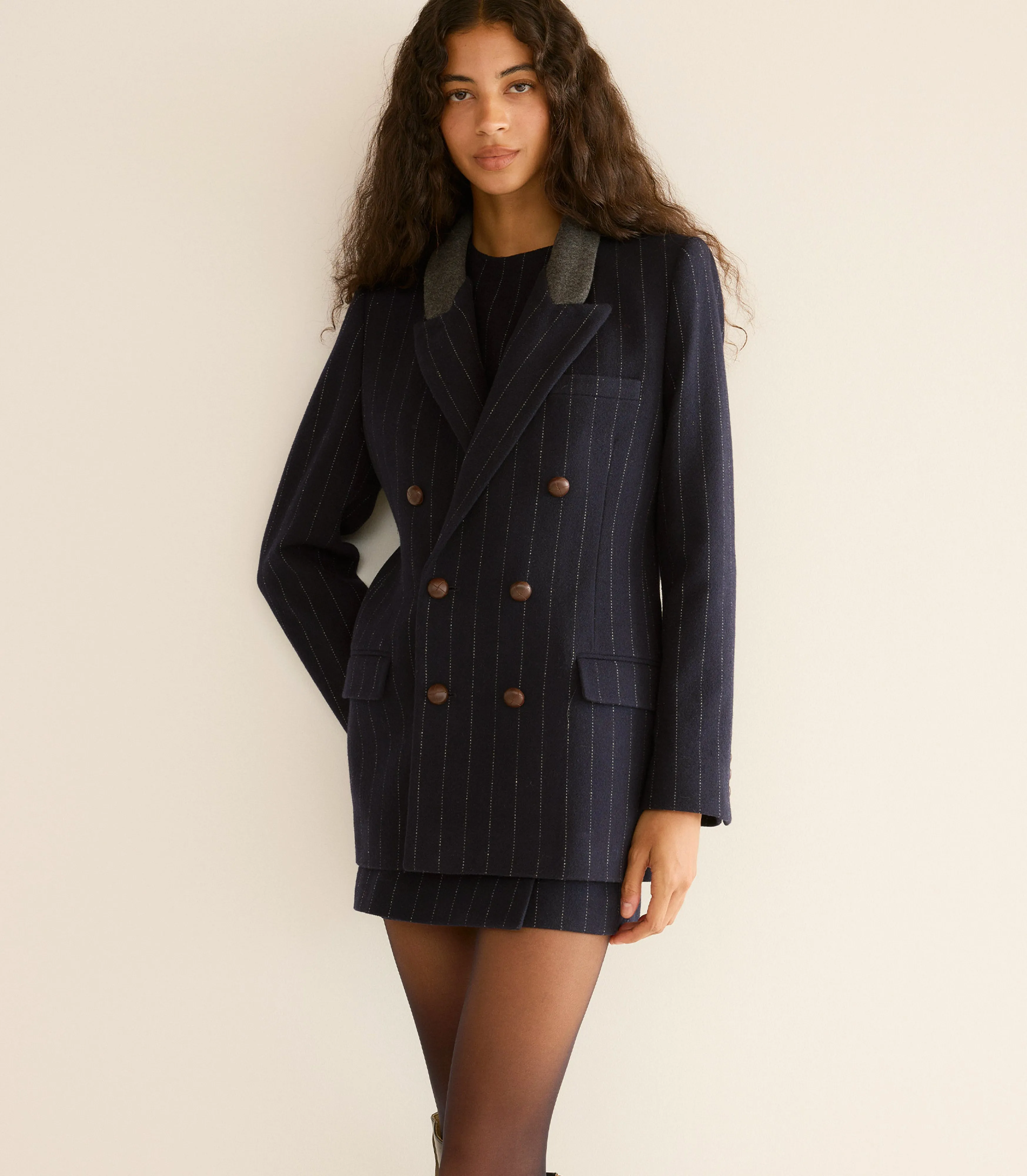 HMD -- DUCCIO BLAZER -- MARIANNE PINSTRIPE sold by Doen