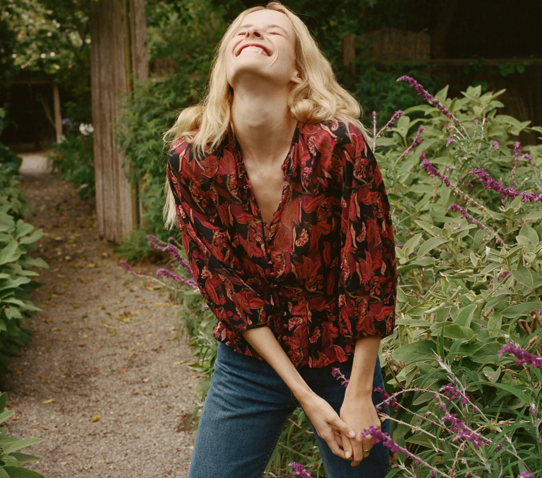 HMD -- CAMELLIA TOP -- BLACK TROPICAL FLORAL sold by Doen product image thumbnail 2