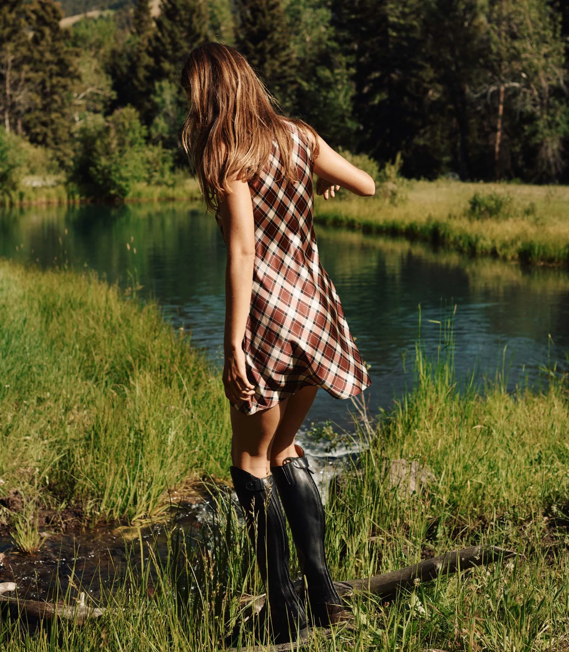 HMD -- ALAMERE DRESS -- NORFOLK PLAID sold by Doen product image thumbnail 3
