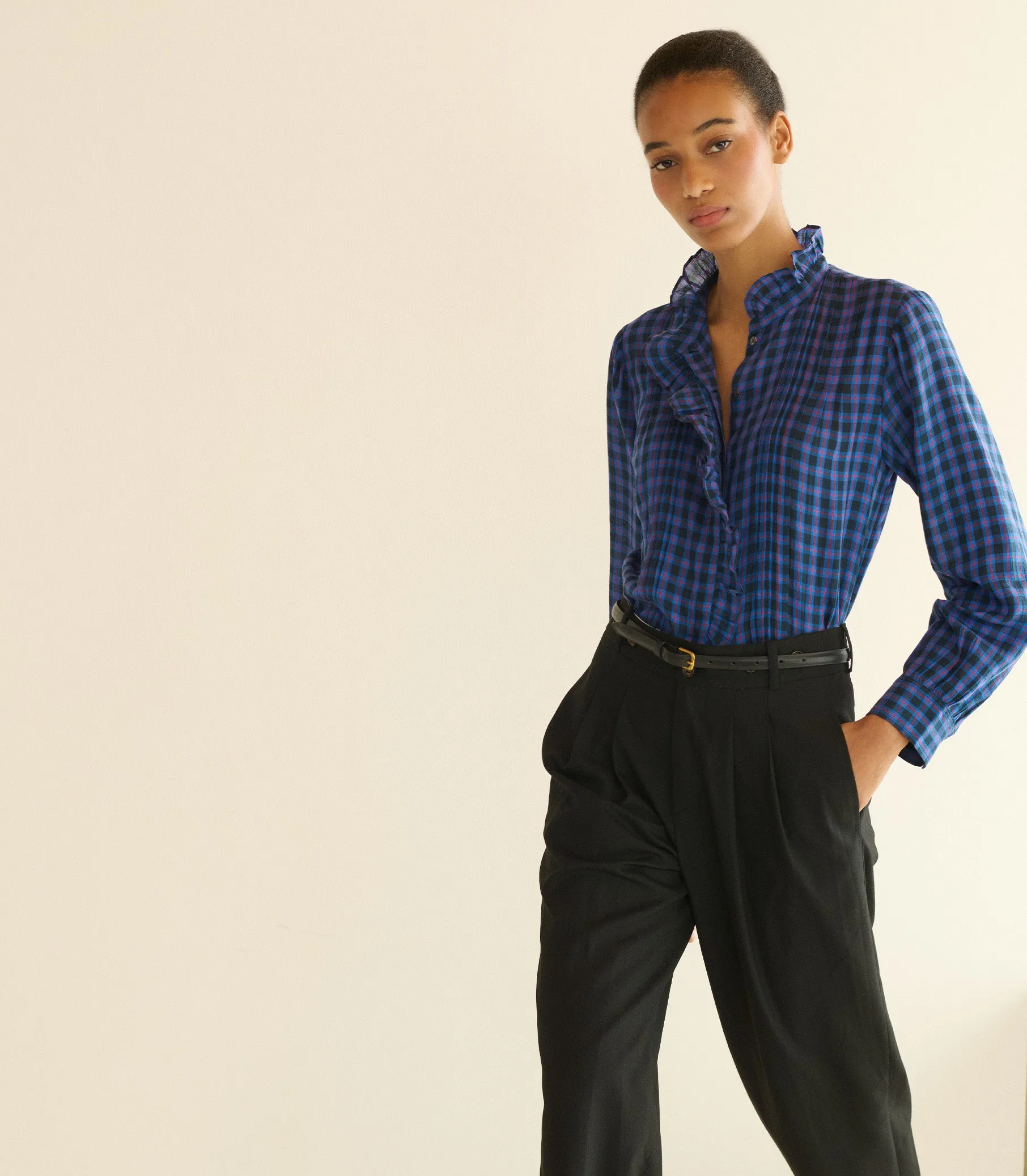 HMD -- BARRETT TOP -- CHAMONIX PLAID sold by Doen product image thumbnail 3