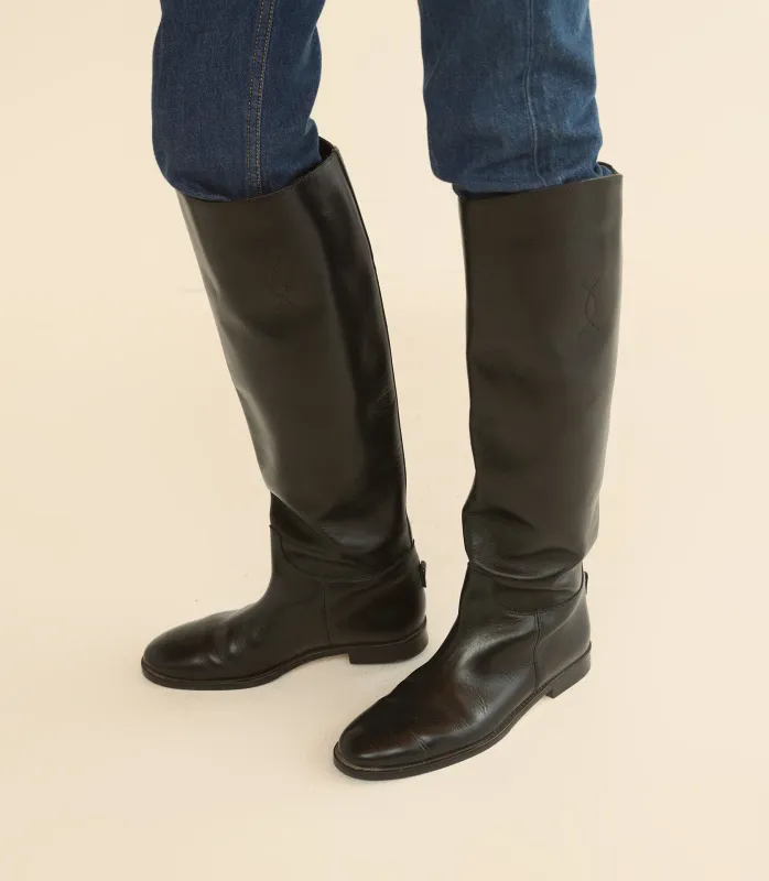 ESSEX BOOT -- BLACK BOX CALF made by Doen