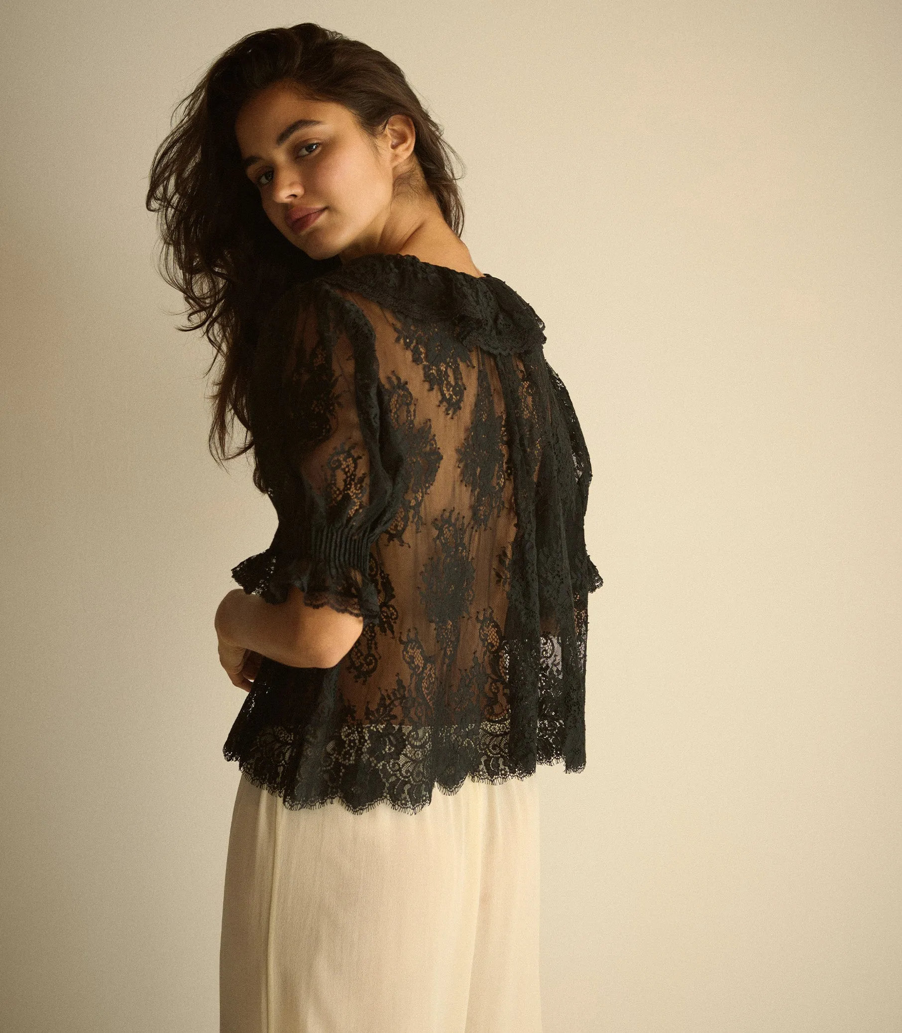 HENRI LACE TOP -- BLACK sold by Doen product image thumbnail 5