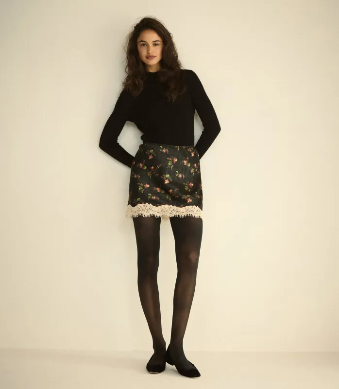GIULIETTA SKIRT -- NOIR HILLSIDE THISTLES made by Doen