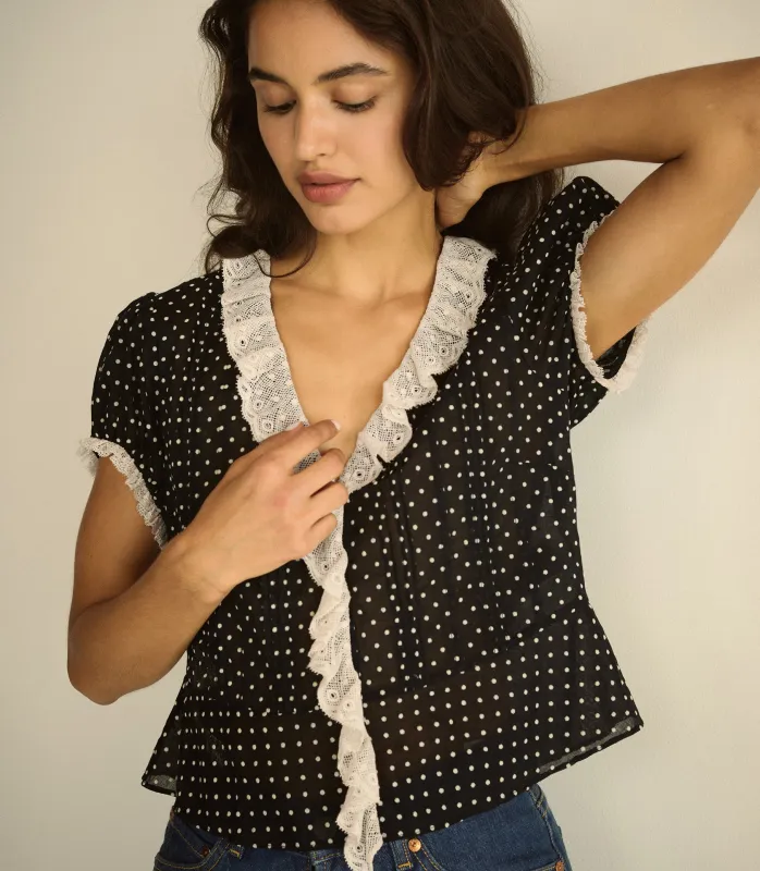 ORELLA TOP -- NOIR DOT made by Doen
